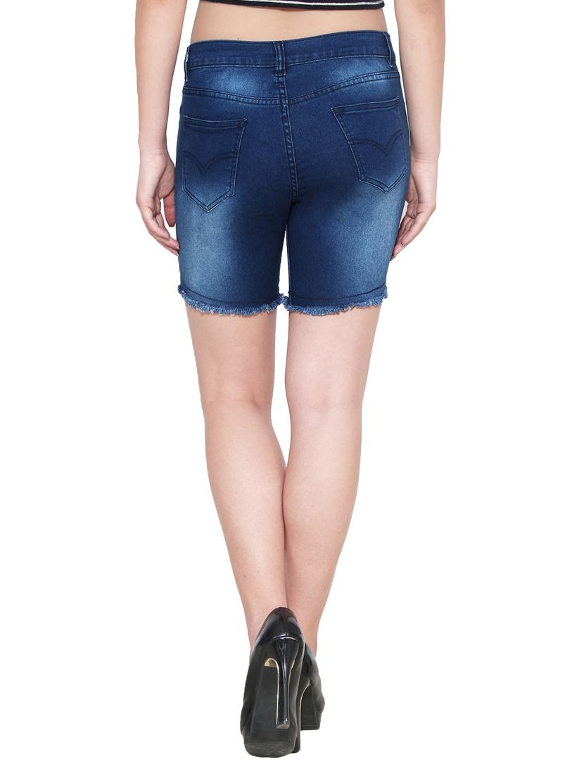 blue cotton blend shorts - 10837464 - Zoom Image - 5