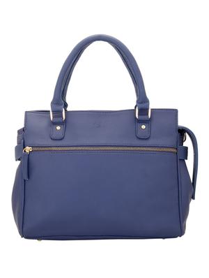 blue faux leather handbag with sling - 10846408 - Standard Image - 5