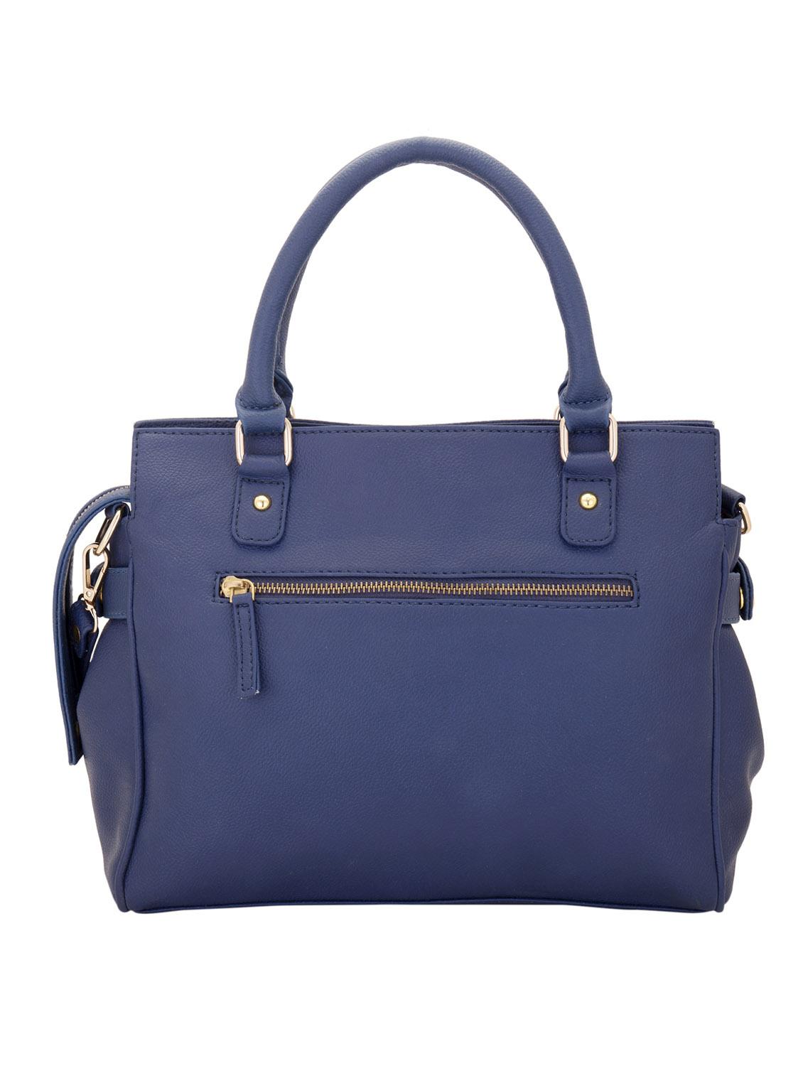 blue faux leather handbag with sling - 10846408 - Zoom Image - 2