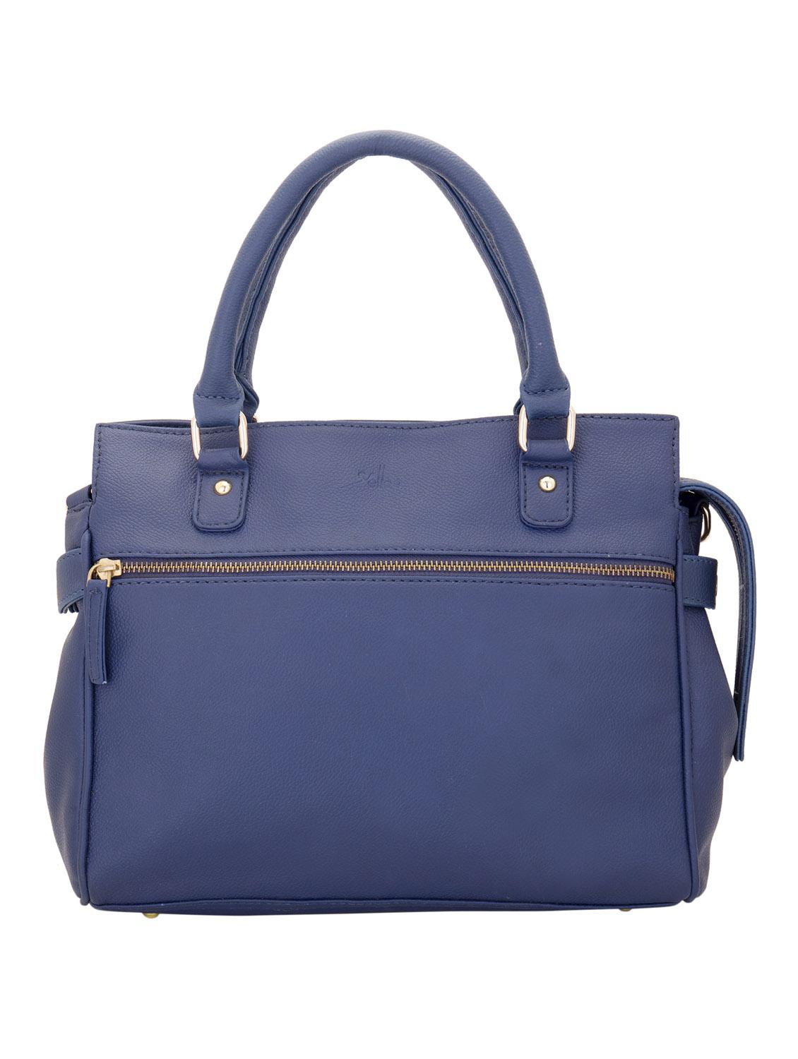 blue faux leather handbag with sling - 10846408 - Zoom Image - 5