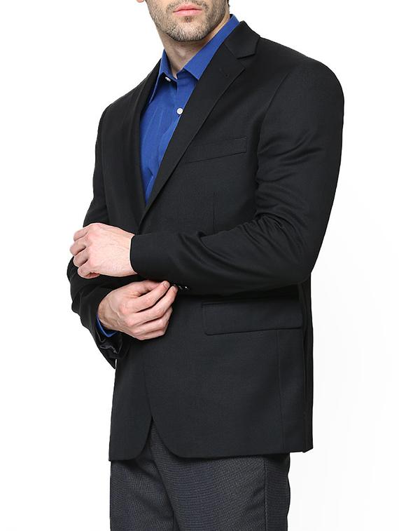 black cotton formal blazer - 10847070 - Zoom Image - 2