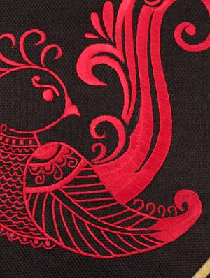 black gold & red bird cushion cover - 10857325 - Standard Image - 5