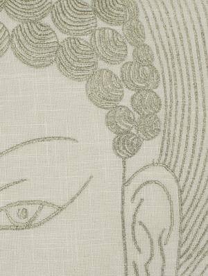 off-white & gold buddha face cushion cover - 10857341 - Standard Image - 5