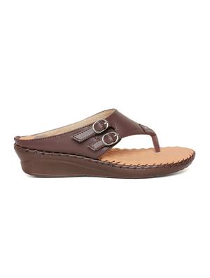 brown faux leather slippers - 10858292 - Standard Image - 2