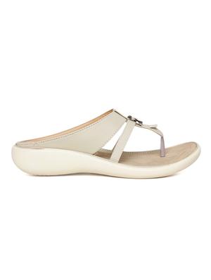 beige faux leather slippers - 10858300 - Standard Image - 2