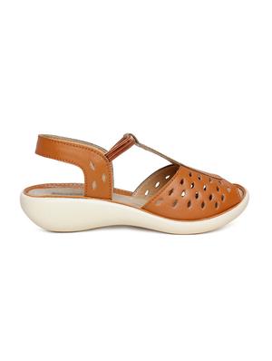brown faux leather sandal - 10858326 - Standard Image - 2