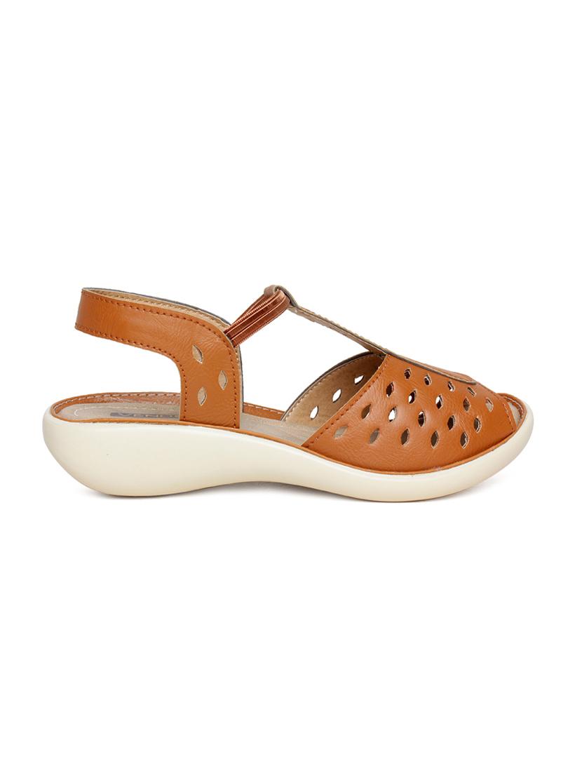 brown faux leather sandal - 10858326 - Zoom Image - 2
