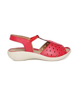 red faux leather sandals - 10858403 - Standard Image - 2