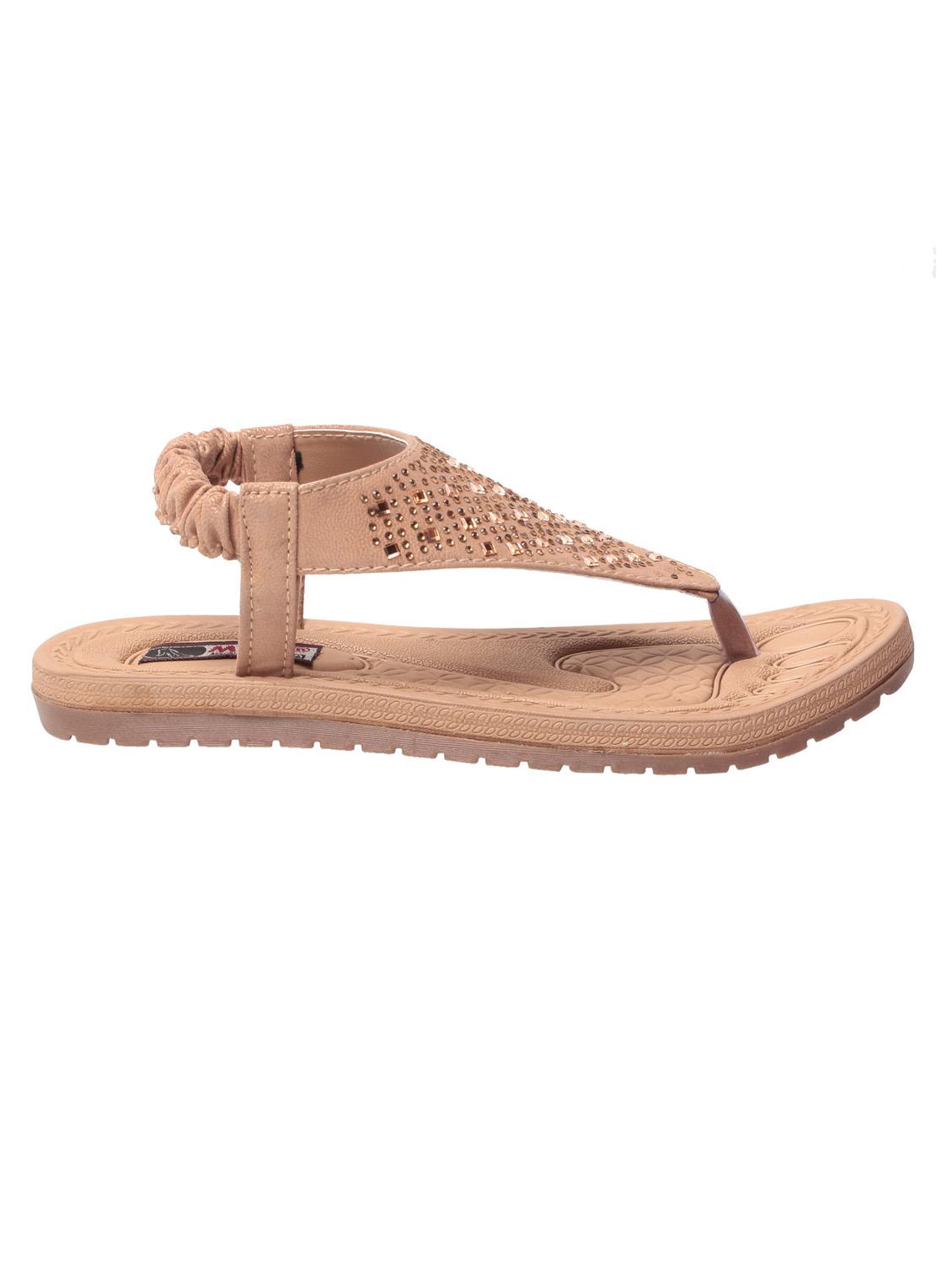 beige leatherette back strap sandals - 10859175 - Zoom Image - 2