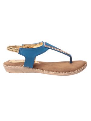 blue leatherette back strap sandals - 10859191 - Standard Image - 2