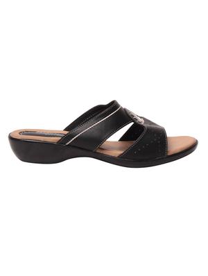 black leatherette sandal - 10859240 - Standard Image - 2