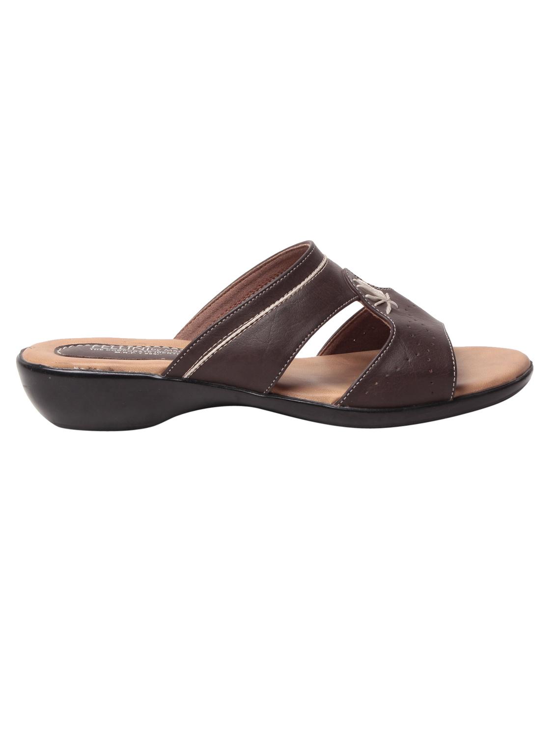 brown leatherette slippers - 10859241 - Zoom Image - 2