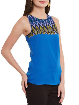 blue georgette top - 10874803 - Standard Image - 2