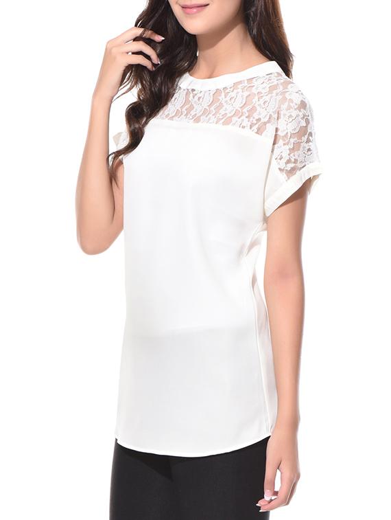 solid white lace top - 10882562 - Zoom Image - 2
