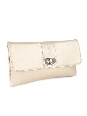 beige leatherette envelope clutch - 10886001 - Standard Image - 5