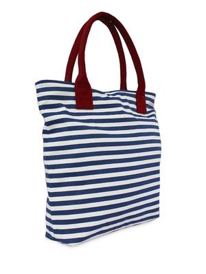 Blue And White Striped Canvas Handbag - 1089091 - Standard Image - 5