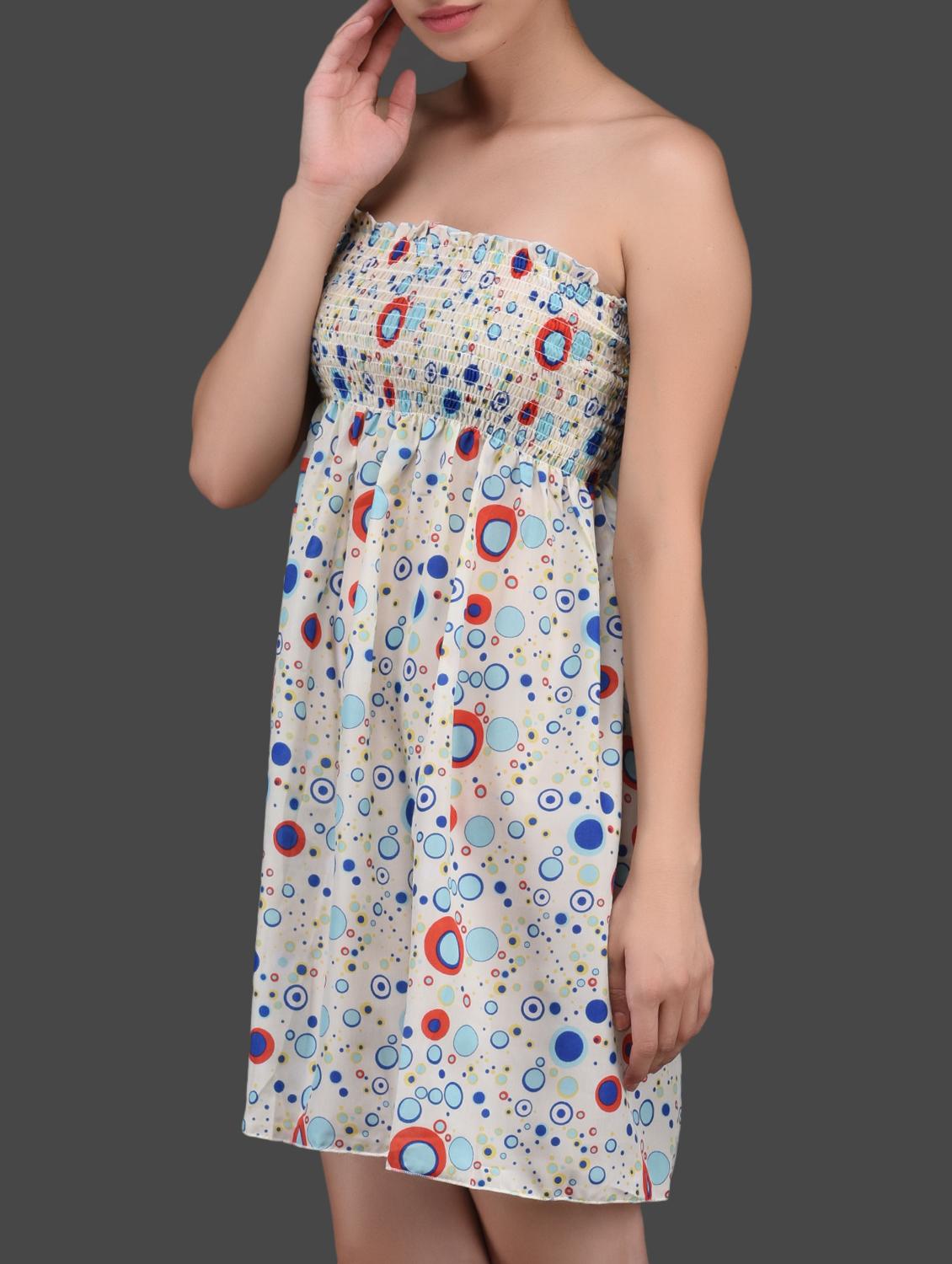 bubbles printed chiffon tube dress - 1089835 - Zoom Image - 2