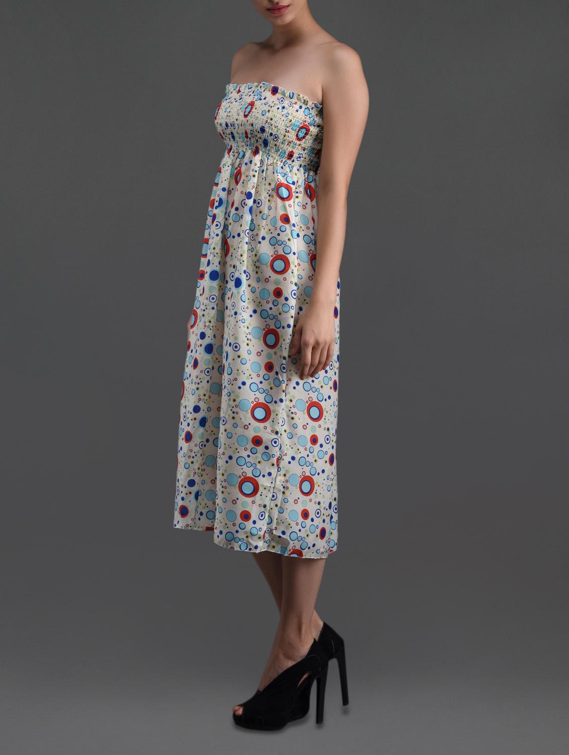 bubble print strapless chiffon long dress - 1089848 - Zoom Image - 2