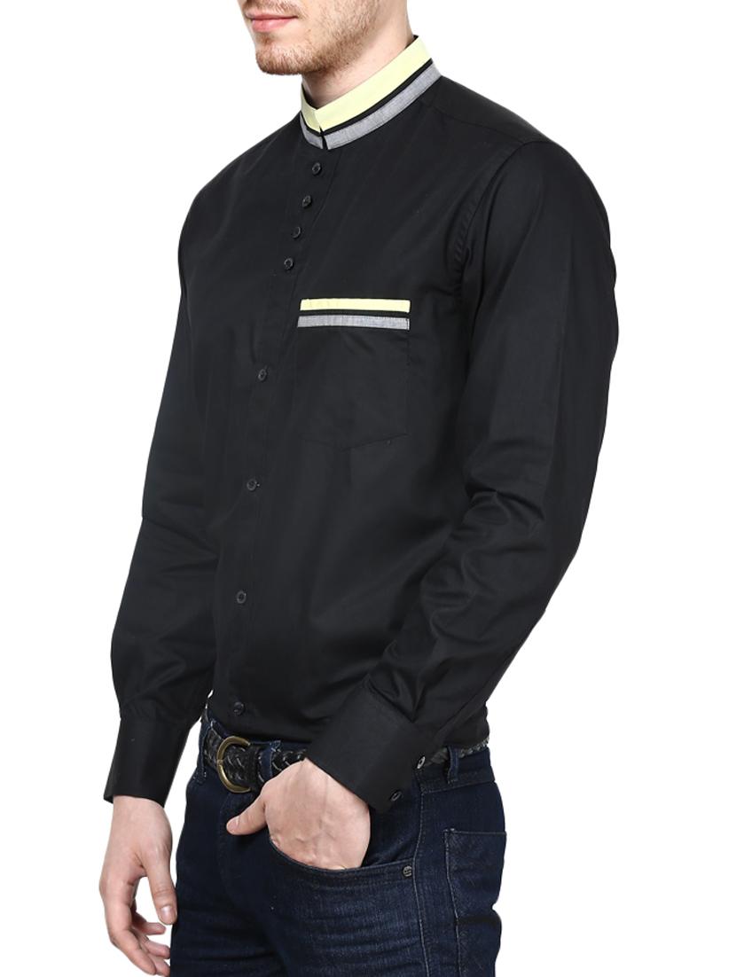 black cotton casual shirt - 10899327 - Zoom Image - 2