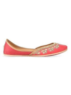pink embellished leather mojris - 10900452 - Standard Image - 2