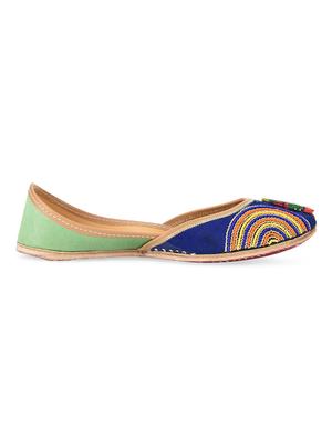multi coloured beads embellished leather mojris - 10900455 - Standard Image - 2