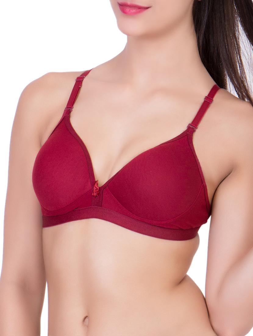 maroon,orange,dark purple cotton bra - 10937817 - Zoom Image - 5