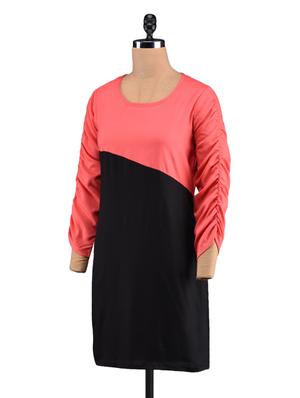 color block round neck rayon kurta - 1093851 - Standard Image - 2