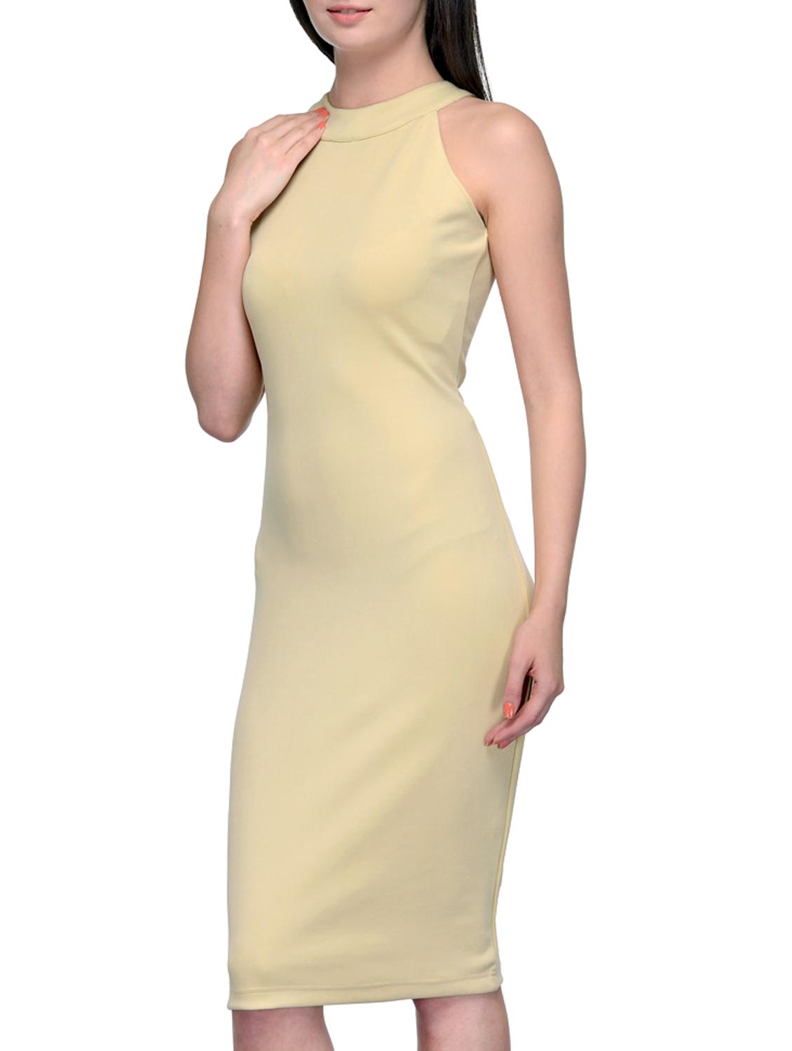 halter neck solid bodycon dress - 10973458 - Zoom Image - 2