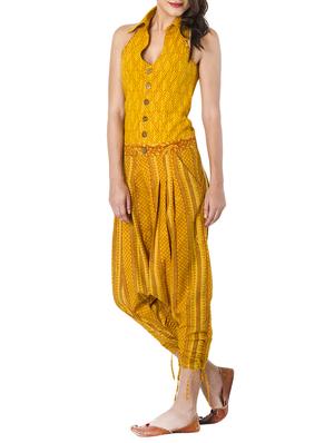 yellow printed cotton jumpsuit - 10980934 - Standard Image - 2