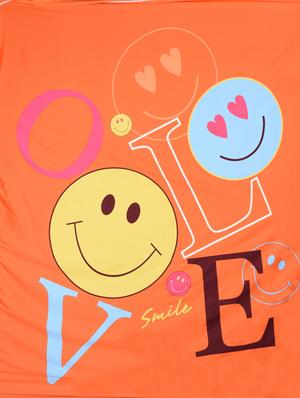 LOVE Smiley Printed Double Bedsheet with 2 Pillow Covers - 1098191 - Standard Image - 2