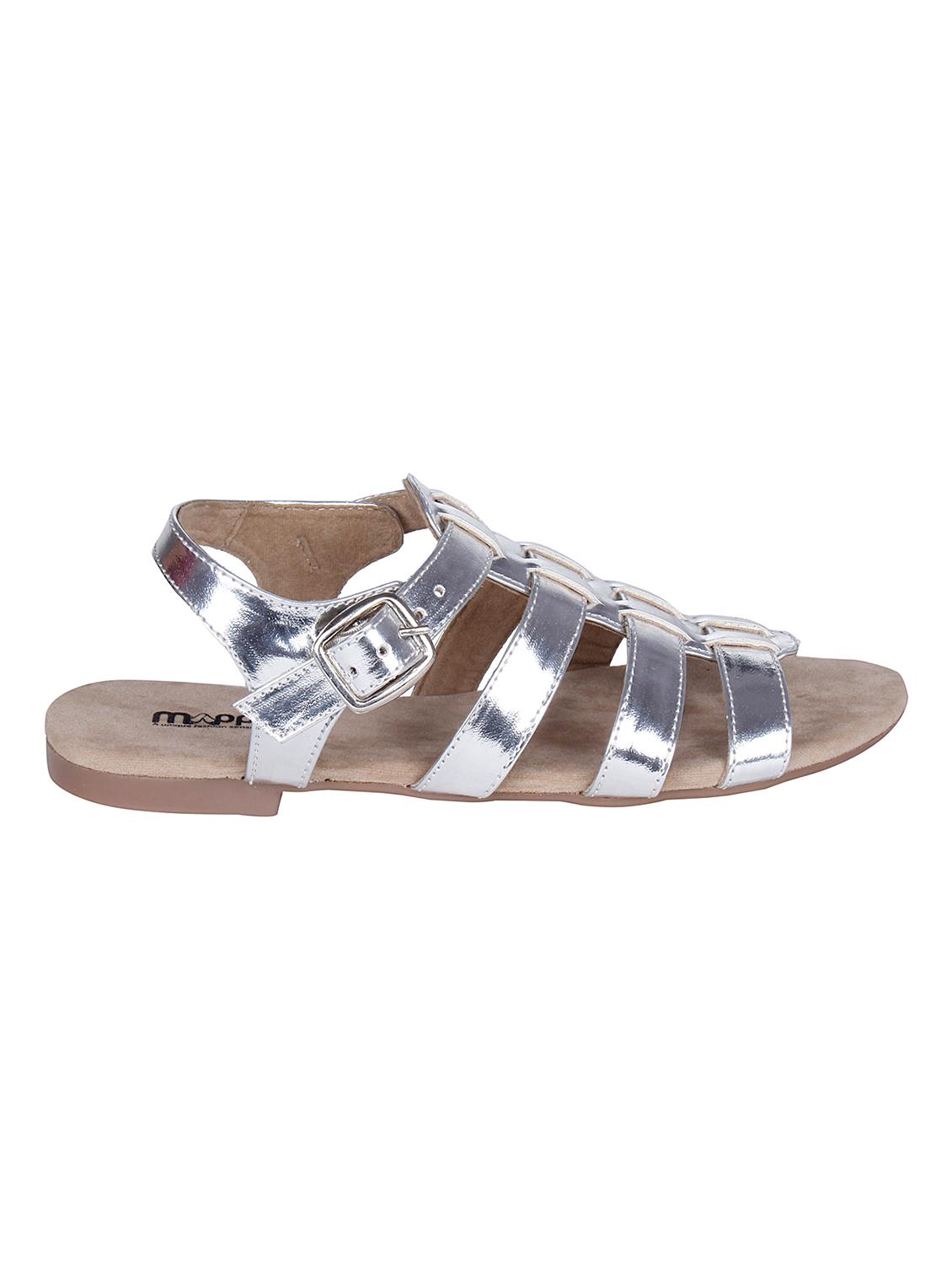 silver faux leather sandals - 10986477 - Zoom Image - 2