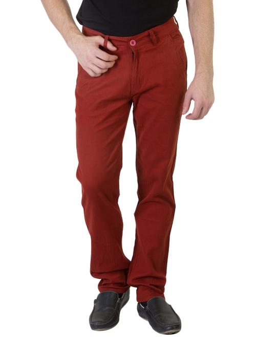 red cotton flat front - 11007291 - Standard Image - 1