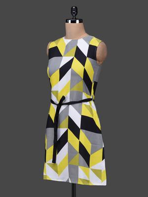 sleeveless geometric print dress - 1100927 - Standard Image - 2