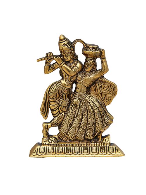 radha krishna antique golden in metal - 11017736 - Standard Image - 1