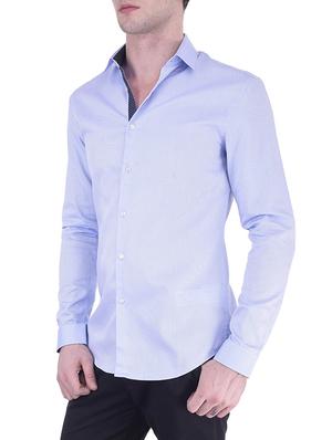 blue cotton casual shirt - 11052991 - Standard Image - 2