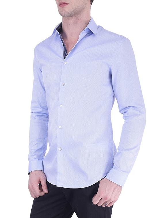 blue cotton casual shirt - 11052991 - Zoom Image - 2