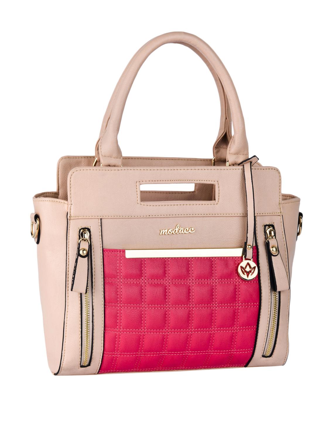 Quilted Front Patch Leatherette Handbag - Mod'acc