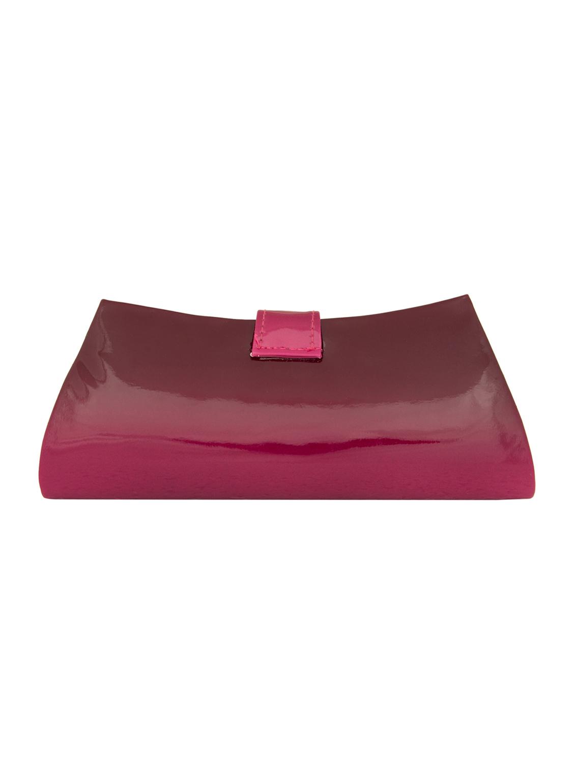 pink leatherette clutch - 11100181 - Zoom Image - 2