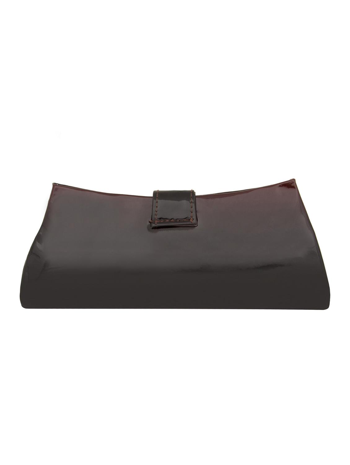 brown leatherette clutch - 11100183 - Zoom Image - 2