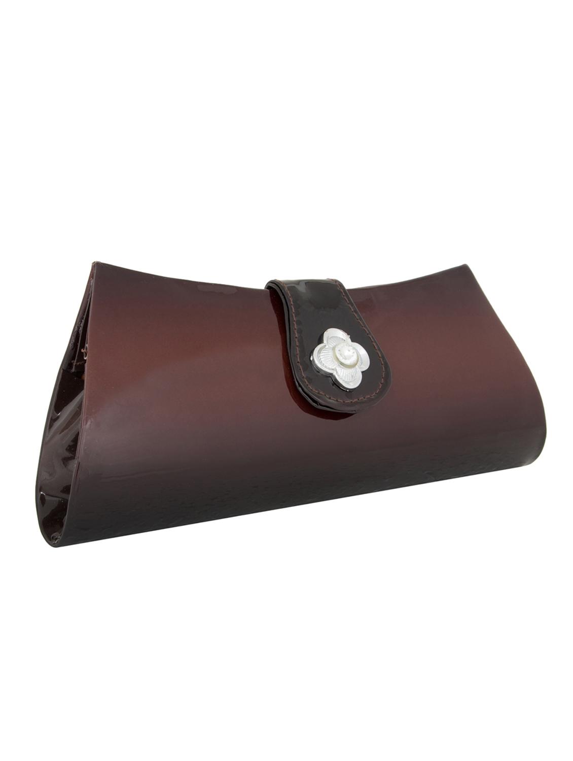 brown leatherette clutch - 11100183 - Zoom Image - 5