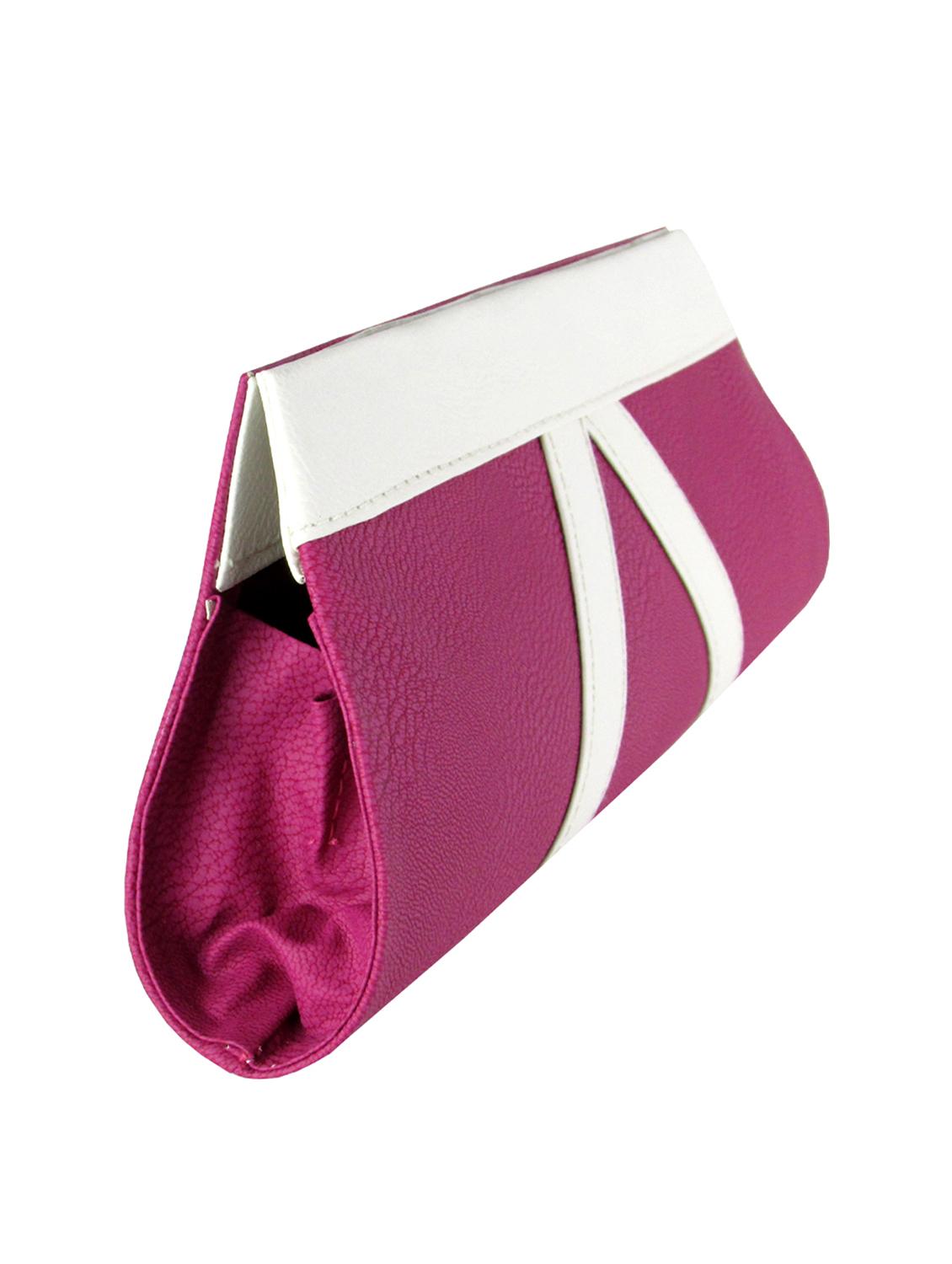 pink leatherette clutch - 11100185 - Zoom Image - 5