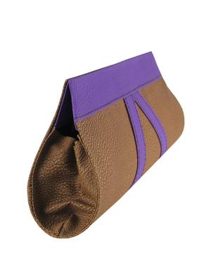 brown leatherette clutch - 11100186 - Standard Image - 5