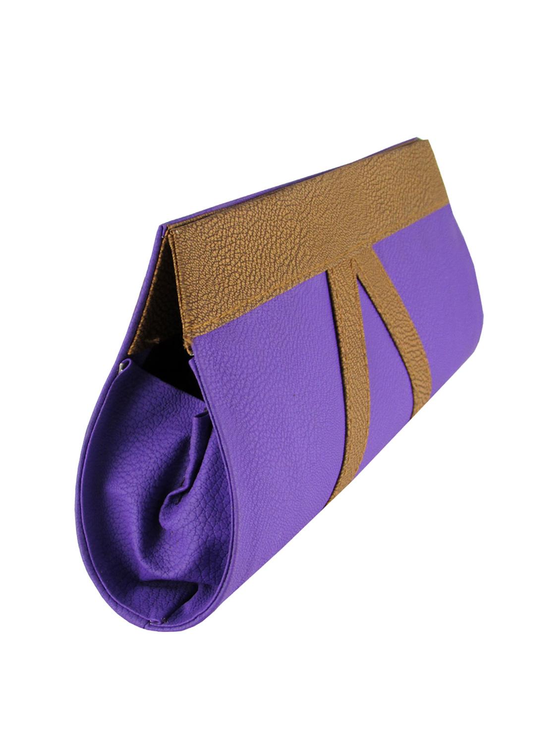purple leatherette clutch - 11100187 - Zoom Image - 5