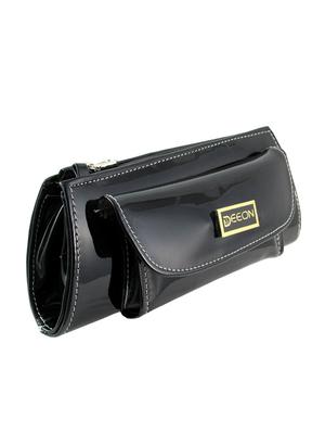 black leatherette clutch - 11100191 - Standard Image - 5