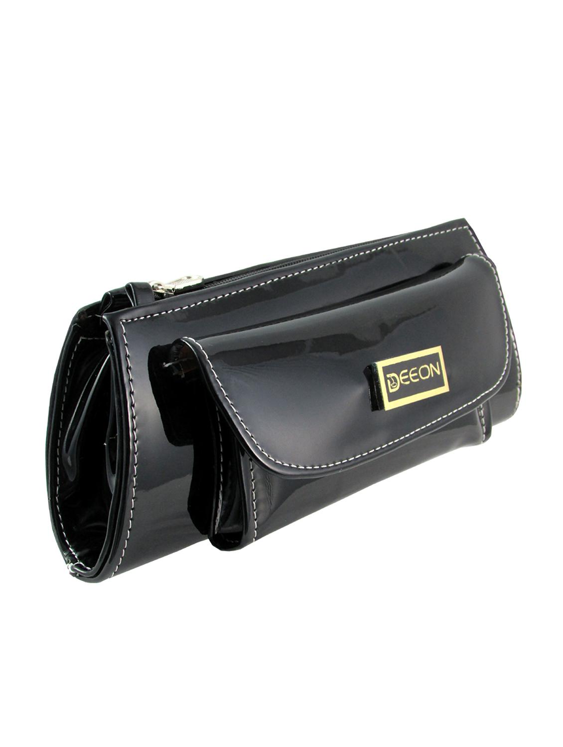 black leatherette clutch - 11100191 - Zoom Image - 5