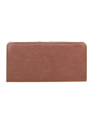 brown leatherette clutch - 11100412 - Standard Image - 2