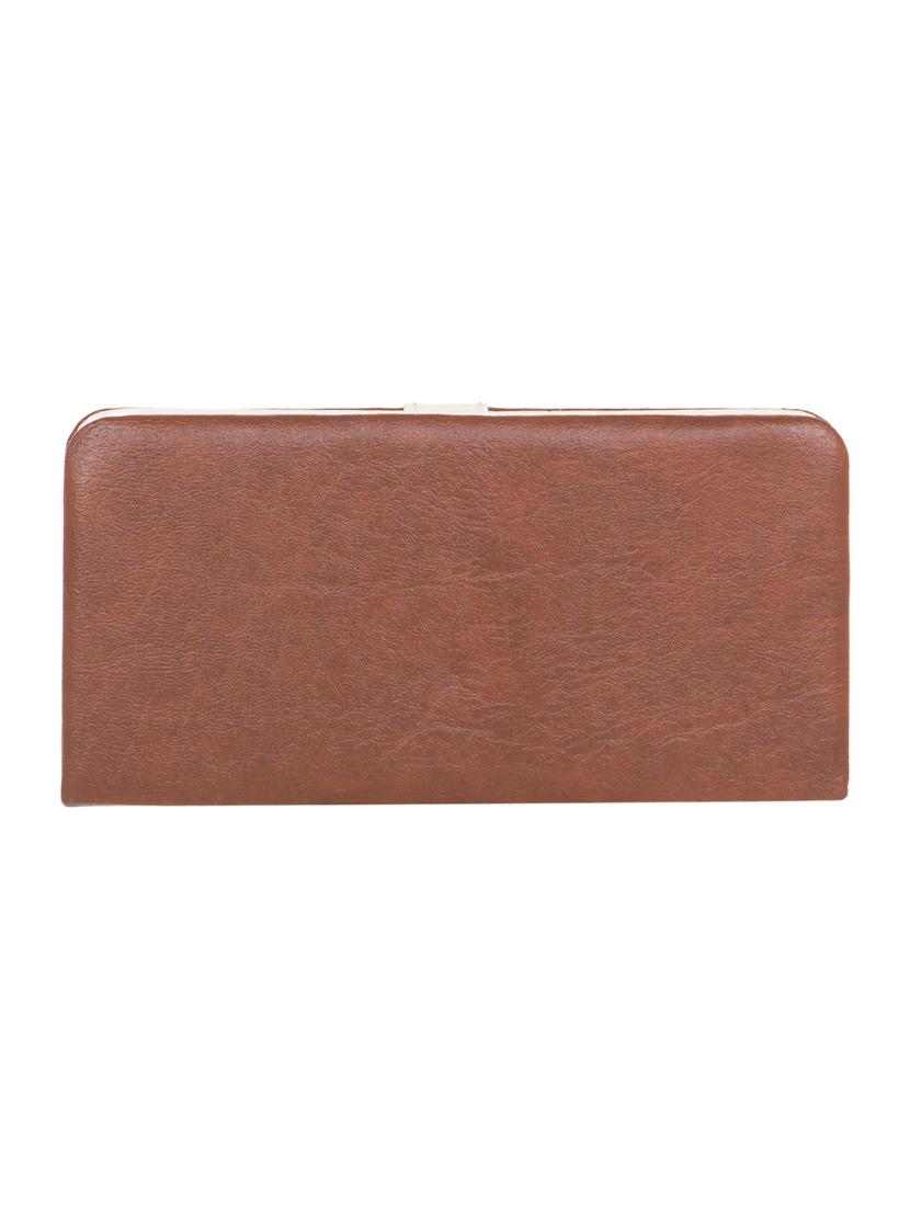 brown leatherette clutch - 11100412 - Zoom Image - 2