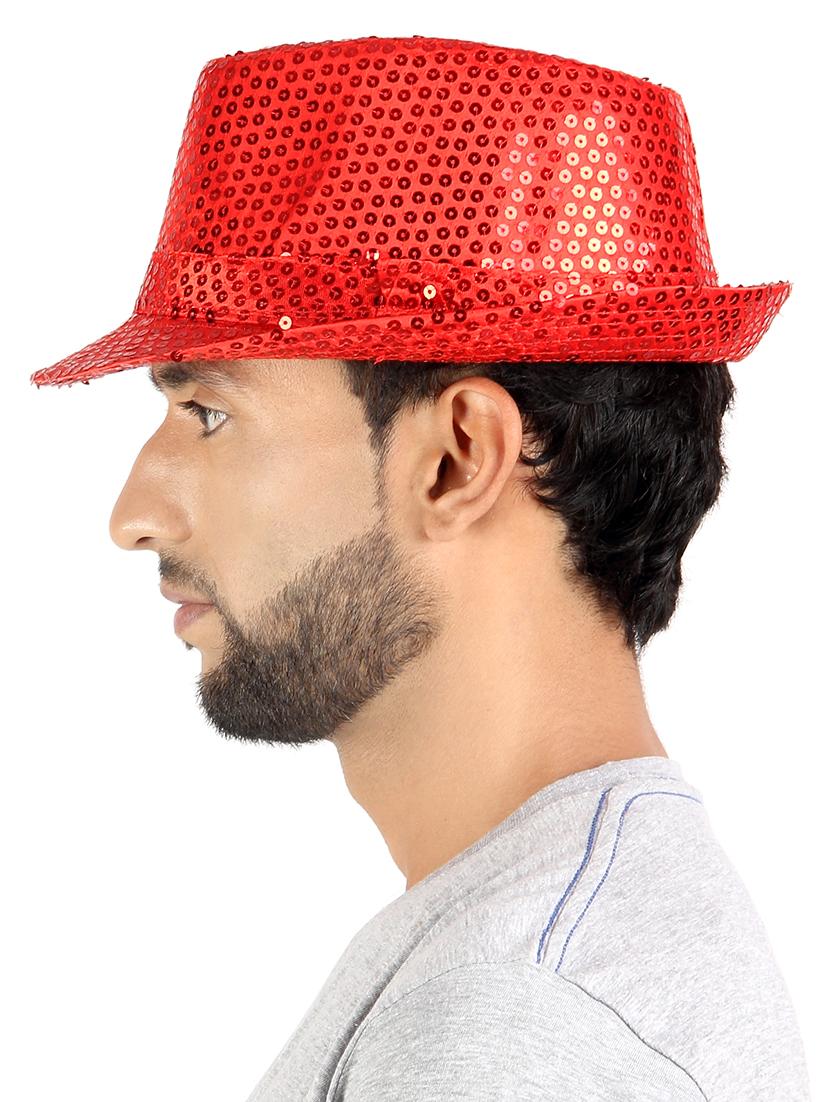 red cotton blend hat - 11118285 - Zoom Image - 2