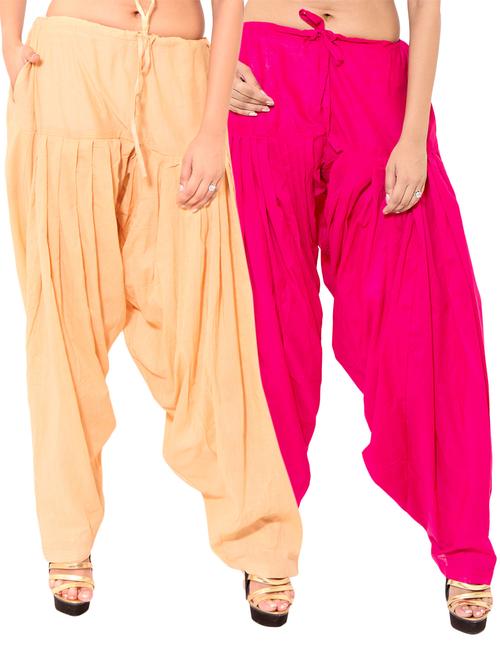 pink cotton combo salwars - 11120011 - Standard Image - 1