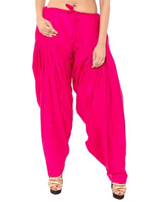 pink cotton patiyala salwars - 11120017 - Standard Image - 5